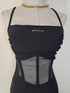 Simple Strap Fitted Lace See Through Slit Dress